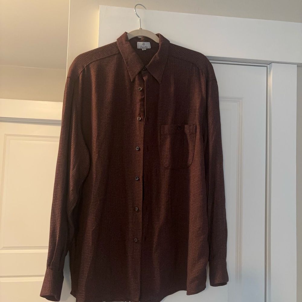 Zanella Dark Brown Patterned Shirt - Picture 2 of 8